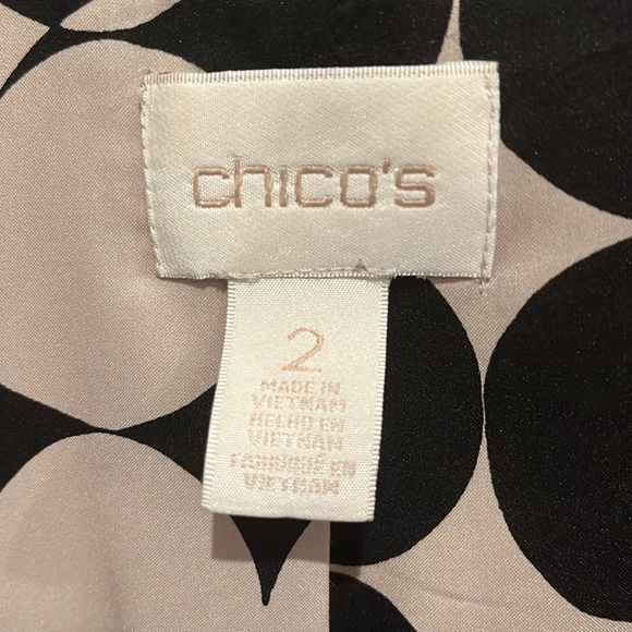 Chicos polkadot lined jacket and tan with black ribbon. - Picture 4 of 8